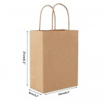 50pcs Brown Kraft Paper Bags, Eusoar 6.3"x 3.2"x 8.3" Gift Bags, Shopping Bags, Standable Retail Merchandise Bags, Party Bags, Brown Paper Bags with Handles Bulk