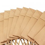 50pcs Brown Kraft Paper Bags, Eusoar 6.3"x 3.2"x 8.3" Gift Bags, Shopping Bags, Standable Retail Merchandise Bags, Party Bags, Brown Paper Bags with Handles Bulk