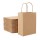50pcs Brown Kraft Paper Bags, Eusoar 6.3"x 3.2"x 8.3" Gift Bags, Shopping Bags, Standable Retail Merchandise Bags, Party Bags, Brown Paper Bags with Handles Bulk