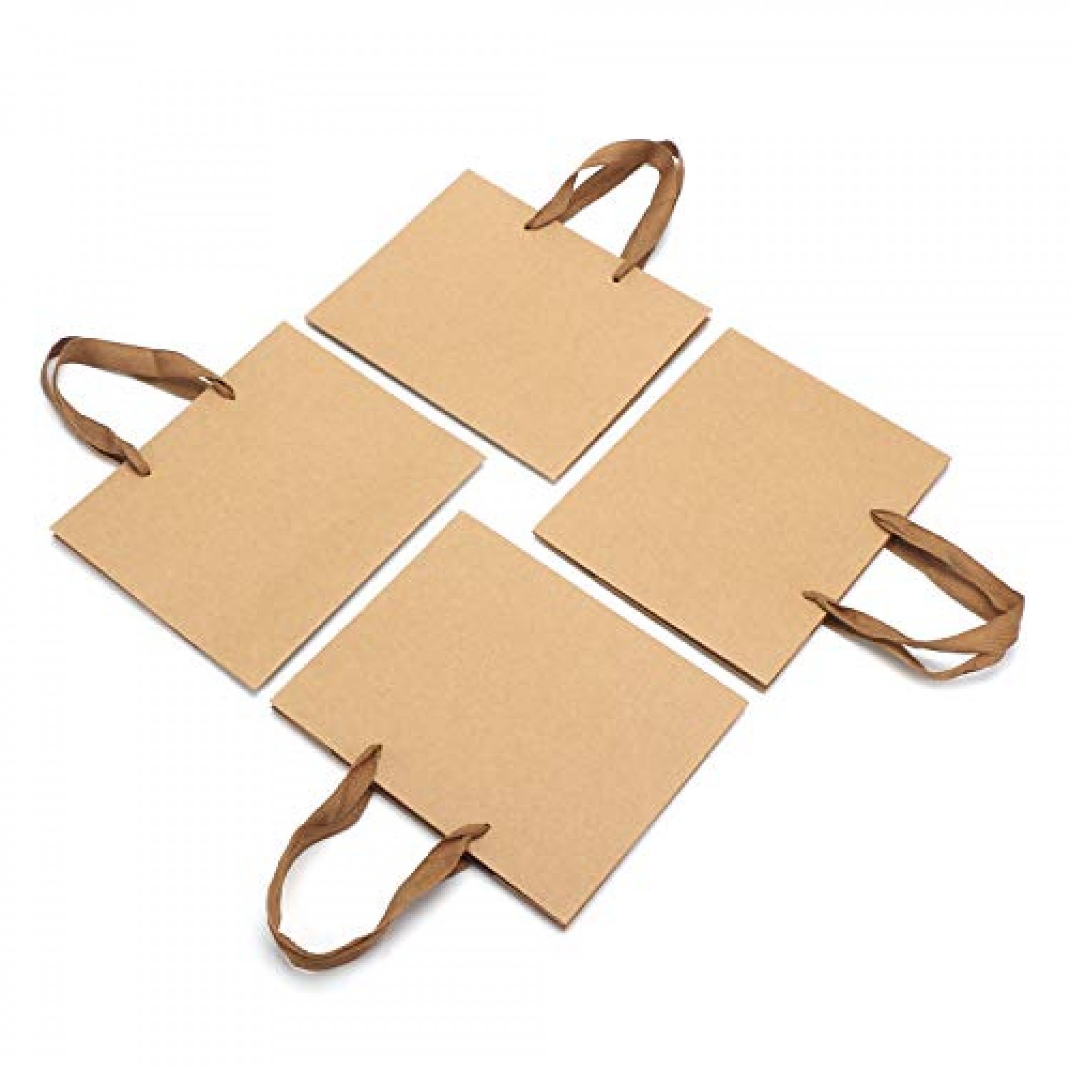 Brown Kraft Paper Bags with Handles Gift Shopping Party Wedding Natural 50 pcs . 