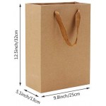 Paper Bags with Handles, Eusoar 25pcs 9.8" x 5.1" x 12.5" Brown Kraft Paper Shopping Bags, Kraft Bags, Party Bags, Retail Bags, Merchandise Bag, Handle Paper Bags