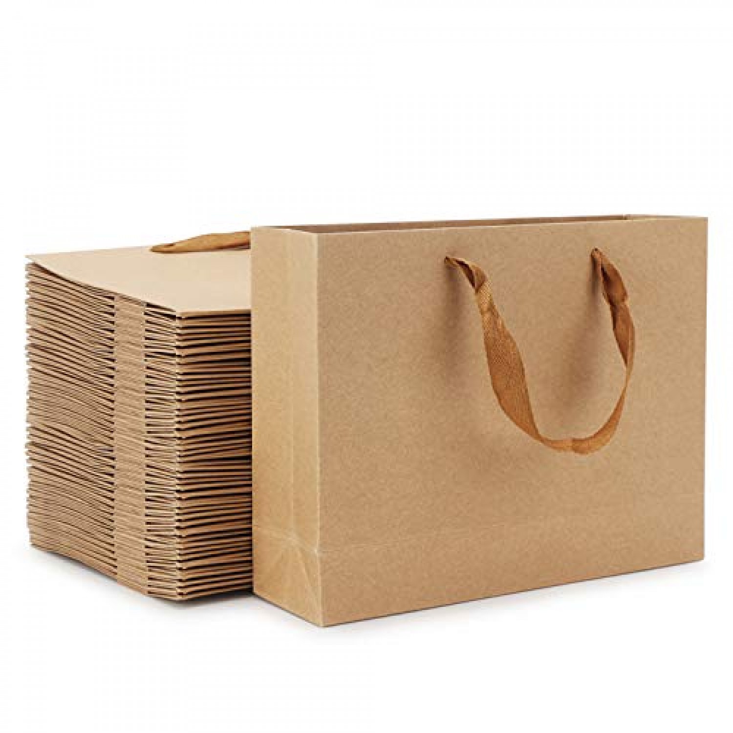 20 Pcs Multicolor Gift Bag 27 * 21 * 11Cm,Kraft Bag,Paper Bag,Kraft Paper  Bag,Paper Bags With Handles,Gift Pouch(Thicken 130Gsm) 