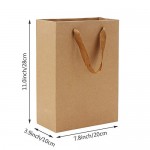 Paper Shopping Bags, Eusoar 50pcs 7.8" x 3.9" x 11" Brown Kraft Paper Gift Bags with Soft Cloth Handles, Kraft Bags, Party Bags, Retail Handle Bags, Merchandise Bag, Wedding Party Bag