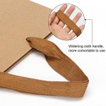 Paper Shopping Bags, Eusoar 50pcs 7.8" x 3.9" x 11" Brown Kraft Paper Gift Bags with Soft Cloth Handles, Kraft Bags, Party Bags, Retail Handle Bags, Merchandise Bag, Wedding Party Bag