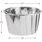 50Pcs Aluminum Foil Cupcake Cups, Eusoar Silver Disposable Muffin Liners, Baking Cups, Aluminum Cupcake Tip Pan Ramekin Holders, Little Pudding Cups