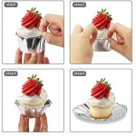 50Pcs Aluminum Foil Cupcake Cups, Eusoar Silver Disposable Muffin Liners, Baking Cups, Aluminum Cupcake Tip Pan Ramekin Holders, Little Pudding Cups