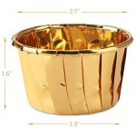 50 Count Aluminum Foil Muffin Cups, Eusoar 3.5 Ounce Disposable Foil Muffin Liners, Gold Cupcake Baking Cups, Ramekin Aluminum Cupcake Tip Pan Ramekin Holders, Little Baking Cups