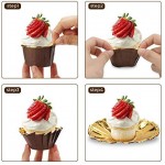 50Pcs Aluminum Foil Cupcake Cups, Eusoar Disposable Muffin Liners, Baking Cups, Aluminum Cupcake Tip Pan Ramekin Holders, Little Pudding Cups