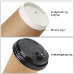 25pcs Paper Coffee Cups with Lids, Eusoar 8 oz Disposable Double Walled Hot Cups Containers with Lids, Perfect Travel To Go Party Paper Cups for Hot Coffee, Tea, Chocolate Drinks, Beverages