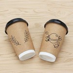 25pcs Paper Coffee Cups with Lids, Eusoar 8 oz Disposable Double Walled Hot Cups Containers with Lids, Perfect Travel To Go Party Paper Cups for Hot Coffee, Tea, Chocolate Drinks, Beverages