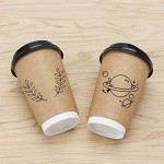 25pcs Paper Coffee Cups with Lids, Eusoar 8 oz Disposable Double Walled Hot Cups Containers with Lids, Perfect Travel To Go Party Paper Cups for Hot Coffee, Tea, Chocolate Drinks, Beverages