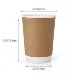 25pcs Disposable Coffee Cups With Lids, Eusoar 12 oz Disposable Double Walled Hot Cups with Lids, Water Cups, Perfect Travel To Go Party Paper Cups for Hot Coffee, Tea, Chocolate Drinks