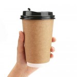 25pcs Disposable Coffee Cups With Lids, Eusoar 12 oz Disposable Double Walled Hot Cups with Lids, Water Cups, Perfect Travel To Go Party Paper Cups for Hot Coffee, Tea, Chocolate Drinks