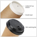 25pcs Disposable Coffee Cups With Lids, Eusoar 12 oz Disposable Double Walled Hot Cups with Lids, Water Cups, Perfect Travel To Go Party Paper Cups for Hot Coffee, Tea, Chocolate Drinks
