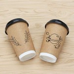 25pcs Disposable Coffee Cups With Lids, Eusoar 12 oz Disposable Double Walled Hot Cups with Lids, Water Cups, Perfect Travel To Go Party Paper Cups for Hot Coffee, Tea, Chocolate Drinks