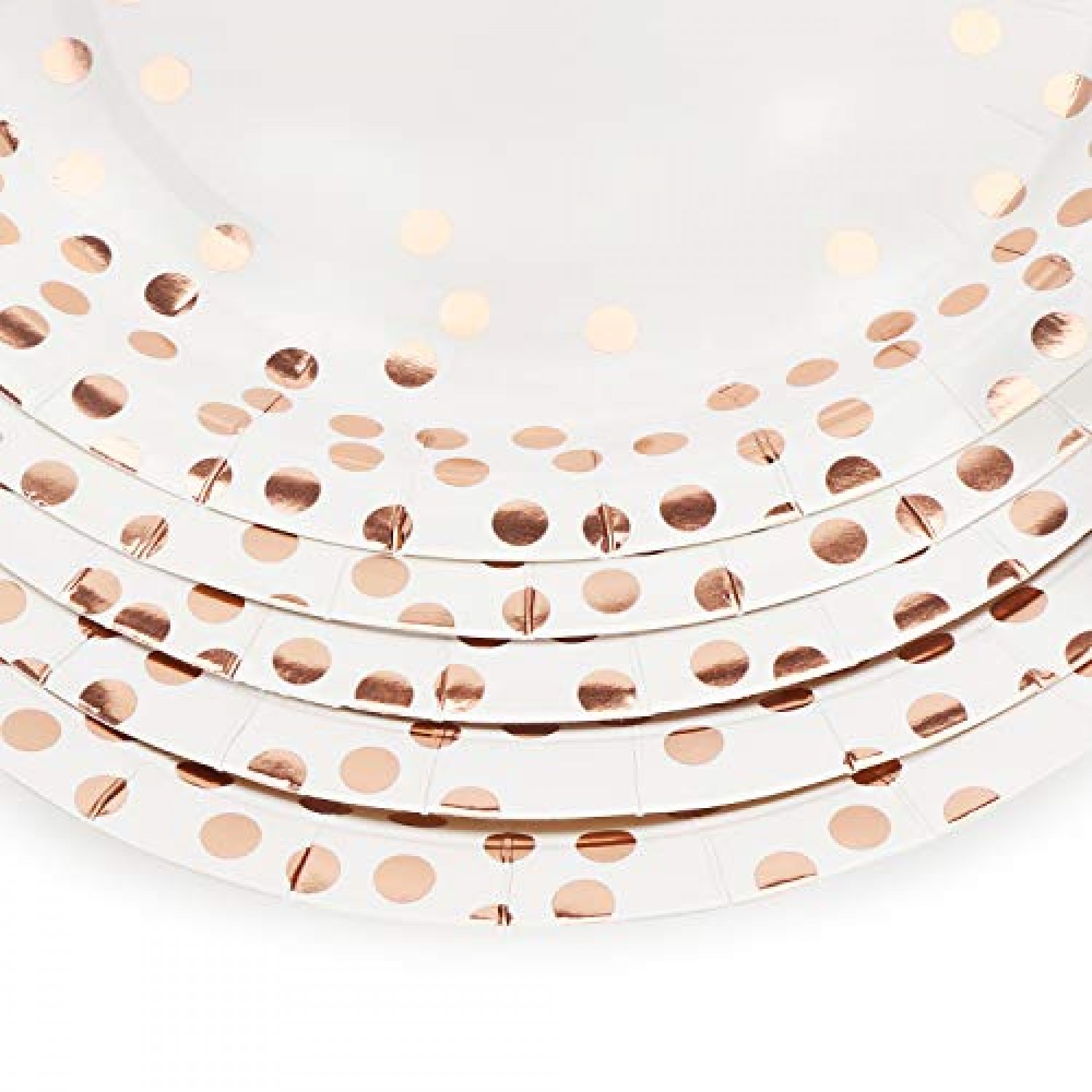 Rose Gold Dots Paper Plates