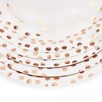 100 Count Disposable Paper Plates, Eusoar Rose Gold Dots Paper Plates Sets 50Pcs x 7" + 50Pcs x 9" , Lunch Dinner Dessert Plates, Birthday, Baby Shower, Wedding, Party Plates Dinnerware Bulk Sets