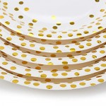 100Pcs Disposable Paper Plates, Eusoar Gold Dots Paper Plates Sets 50Pcs 7" + 50Pcs X9", Lunch Dinner Dessert Plates, Party Supplies, Birthday, Baby Shower, Wedding Plates Dinnerware Bulk Sets