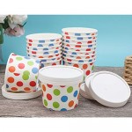 25pcs Ice Cream Containers, Eusoar 8 oz 2.8" x 2.4" x 3.5" Freezer Paper Ice Cream Cups with Lids, Pint Frozen Dessert Containers for Ice Cream, Meal Prep, Soup and Food Storage Cups