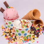 25pcs Ice Cream Containers, Eusoar 8 oz 2.8" x 2.4" x 3.5" Freezer Paper Ice Cream Cups with Lids, Pint Frozen Dessert Containers for Ice Cream, Meal Prep, Soup and Food Storage Cups