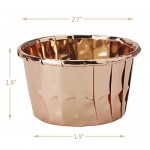 50 Count Aluminum Foil Muffin Cups, Eusoar 1.9" x 1.6" x2.7" Disposable Muffin Liners, Rose Gold Cupcake Baking Cups, Little Baking Cups, Ramekin Aluminum Cupcake Tip Pan Ramekin Holders