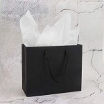 Paper Bags with Handles, Eusoar 20pcs 10.6" x 3.1" x 8.3" Black Kraft Paper Gift Bags Bulk, Shopping Bags with Handles, Lunch Bags, Merchandise Bag, Party Bags, Retail Handle Bags, Wedding Bags