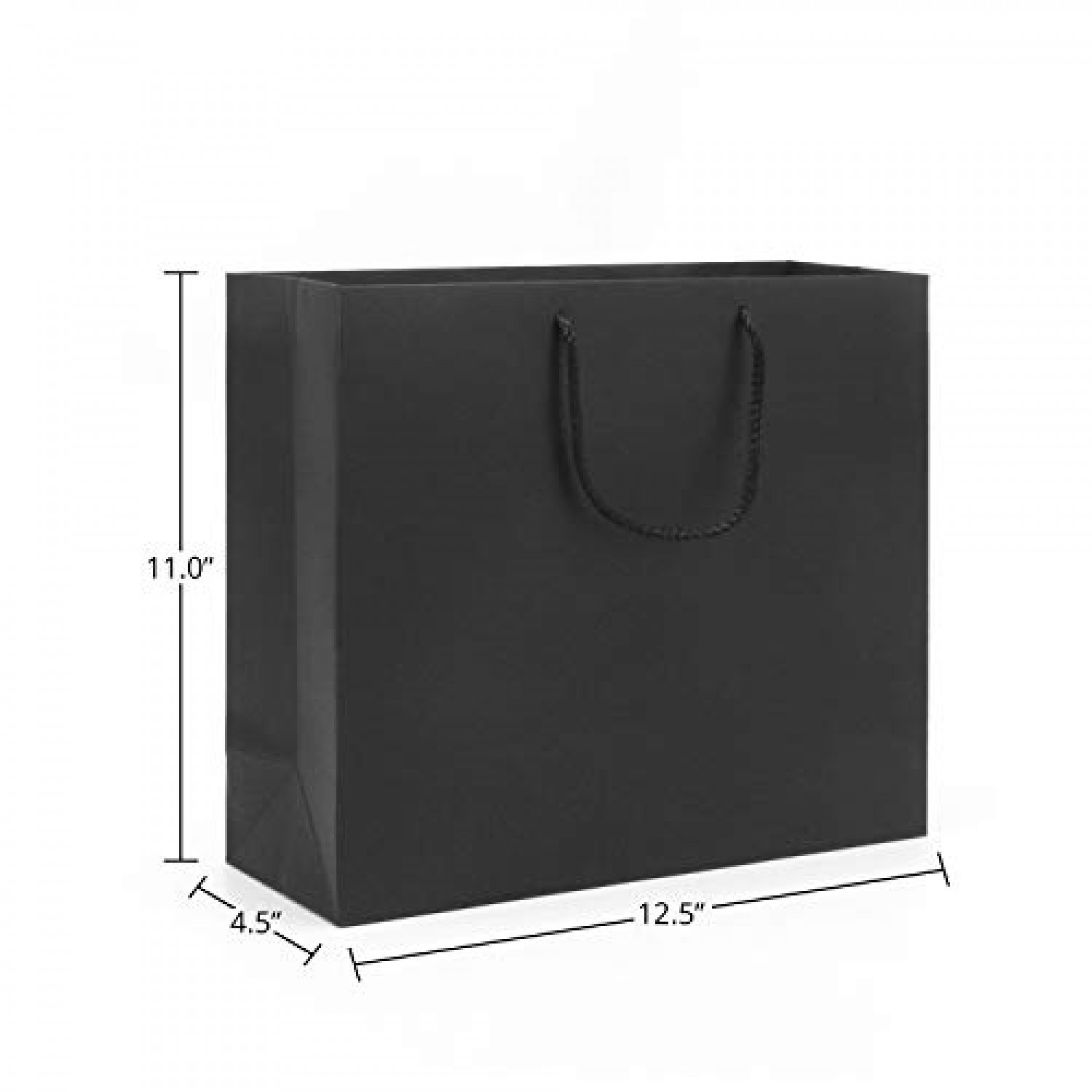Black Gloss Boutique Paper Bags Pack of 10 42cm x 28cm 12cm 