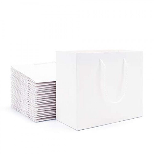 Gift Bags with Handles, Eusoar 20pcs 12.5" x 4.5" x 11" Kraft Paper Bags, Paper Shopping Bags Bluk, Merchandise Bag, Party Favors Bags, Retail Handle Bags, Wedding Bags, Paper Lunch Bags