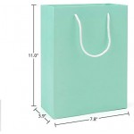 Paper Bags, Eusoar 20pcs 7.8" x 3.9" x 11" Kraft Paper Gift Bags with Handles Bulk, Shopping Bags with Handles, Lunch Bags, Merchandise Bag, Party Bags, Retail Handle Bags, Wedding Bags