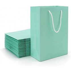 Paper Bags, Eusoar 20pcs 7.8" x 3.9" x 11" Kraft Paper Gift Bags with Handles Bulk, Shopping Bags with Handles, Lunch Bags, Merchandise Bag, Party Bags, Retail Handle Bags, Wedding Bags