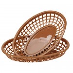 24Pcs Classic Food Basket, Eusoar 9.4" x 5.9" Fast Food Baskets, 50's Diner Theme Oval-Shaped Tray for Fast Food Restaurant Supplies, Deli Serving, Bread Baskets, Chicken, Burgers, Sandwiches & Fries