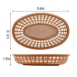 24Pcs Classic Food Basket, Eusoar 9.4" x 5.9" Fast Food Baskets, 50's Diner Theme Oval-Shaped Tray for Fast Food Restaurant Supplies, Deli Serving, Bread Baskets, Chicken, Burgers, Sandwiches & Fries