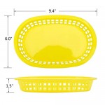 24Pcs Fry Basket, Eusoar 9.4" x 6.0" x1.5" Fast Food Serving Baskets Tray, Plastic Food Baskets, Bread Baskets, Party Food Trays Baskets for Fast Food Restaurant Supplies Burgers, Sandwiches, Fries