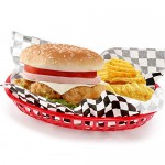 Plastic Baskets for Food Serving, Eusoar 6Pcs 9.4" x 5.9" Fast Food Baskets, Fry Tray, Bread Baskets, Serving Tray for Fast Food Restaurant Supplies, Deli Serving, Chicken, Burgers, Sandwiches & Fries