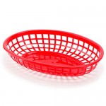 Plastic Baskets for Food Serving, Eusoar 6Pcs 9.4" x 5.9" Fast Food Baskets, Fry Tray, Bread Baskets, Serving Tray for Fast Food Restaurant Supplies, Deli Serving, Chicken, Burgers, Sandwiches & Fries