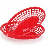 Plastic Baskets for Food Serving, Eusoar 6Pcs 9.4" x 5.9" Fast Food Baskets, Fry Tray, Bread Baskets, Serving Tray for Fast Food Restaurant Supplies, Deli Serving, Chicken, Burgers, Sandwiches & Fries