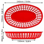 Plastic Baskets for Food Serving, Eusoar 6Pcs 9.4" x 5.9" Fast Food Baskets, Fry Tray, Bread Baskets, Serving Tray for Fast Food Restaurant Supplies, Deli Serving, Chicken, Burgers, Sandwiches & Fries