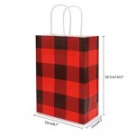 Christmas Gift Bags, Eusoar 24pcs 8.7" x 4.3" x 10.5" Kraft Paper Gift Bags Bulk, Shopping Paper Bags with Handles, Lunch Bags, Merchandise Bag, Party Bags, Retail Handle Bags, Wedding Bags