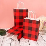 Christmas Gift Bags, Eusoar 24pcs 8.7" x 4.3" x 10.5" Kraft Paper Gift Bags Bulk, Shopping Paper Bags with Handles, Lunch Bags, Merchandise Bag, Party Bags, Retail Handle Bags, Wedding Bags
