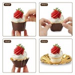 Disposable Ramekins, Eusoar 100pcs 3.5 oz Aluminum Foil Muffin Liners, Cupcake Liners, Aluminum Foil Cupcake Baking Cups, Little Foil Cups, Cupcake Ramekin Holder Cups, Ramekins for Baking