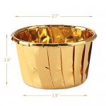 Gold Cupcake Liners, Eusoar 100pcs 3.5 oz Disposable Aluminum ramekins, Foil Cupcake Baking Cups, Aluminum Foil Muffin Liners, Aluminum Cups, Cupcake Ramekin Holder Cups, Ramekins for Baking