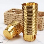 Gold Cupcake Liners, Eusoar 100pcs 3.5 oz Disposable Aluminum ramekins, Foil Cupcake Baking Cups, Aluminum Foil Muffin Liners, Aluminum Cups, Cupcake Ramekin Holder Cups, Ramekins for Baking