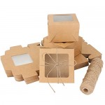 Individual Cupcake Boxes, Eusoar 50pcs 4.0"x 4.0"x 2.6" Single Cupcake Box Carrier, Paper Cupcake Holder Containers, Pastry Boxes, Individual Cake Container, Cake Boxes Single, Gift Treat Cupcake Box,