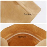 Kraft Stand Up Pouch Bags, Eusoar 50pcs 5.5" x 7.8" Kraft Paper Zipper Pouch, Storage Brown Paper Bags with Zip Lock and Transparent Window for Storing Nuts Seeds Beans Coffee Candy Snacks