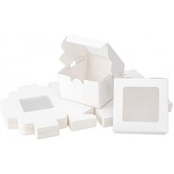 Cupcake Boxes, Eusoar 50pcs 4.0"x4.0"x2.6" Single Cupcake Box, Individual Cupcake Boxes, Single Cupcake Containeres, Pastry Boxes, Individual Cake Container, Cake Boxes Single, Gift Treat Cupcake Box,