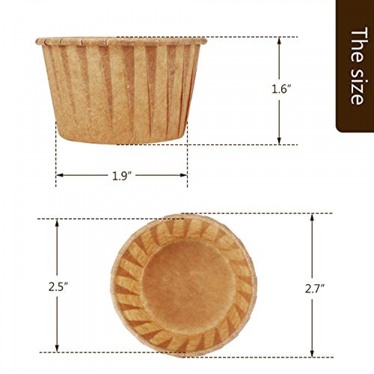 60pcs Cupcake Muffin Liners Natural