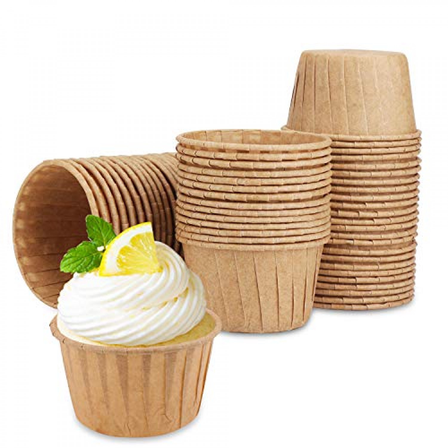 60pcs Cupcake Muffin Liners Natural