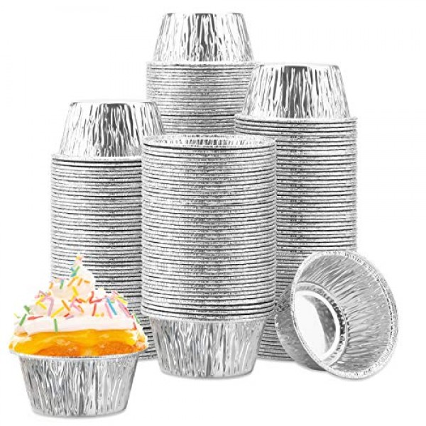 200 Pcs Cupcake Liner, Eusoar 4oz Aluminum Baking Cups, Ramekin Muffin Baking Cups, Disposable Muffin Liners, Ramekin Holders Cups, Aluminum Cupcake Baking Pan, Pudding Baking Cups