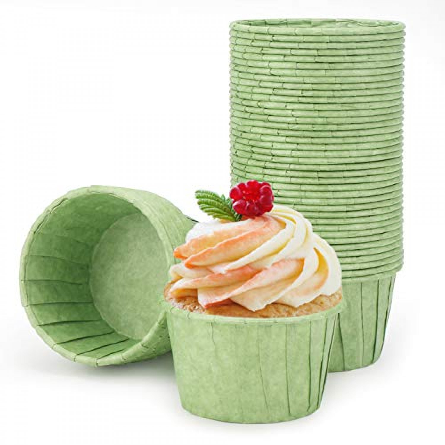 50pcs Cupcake Liners Green