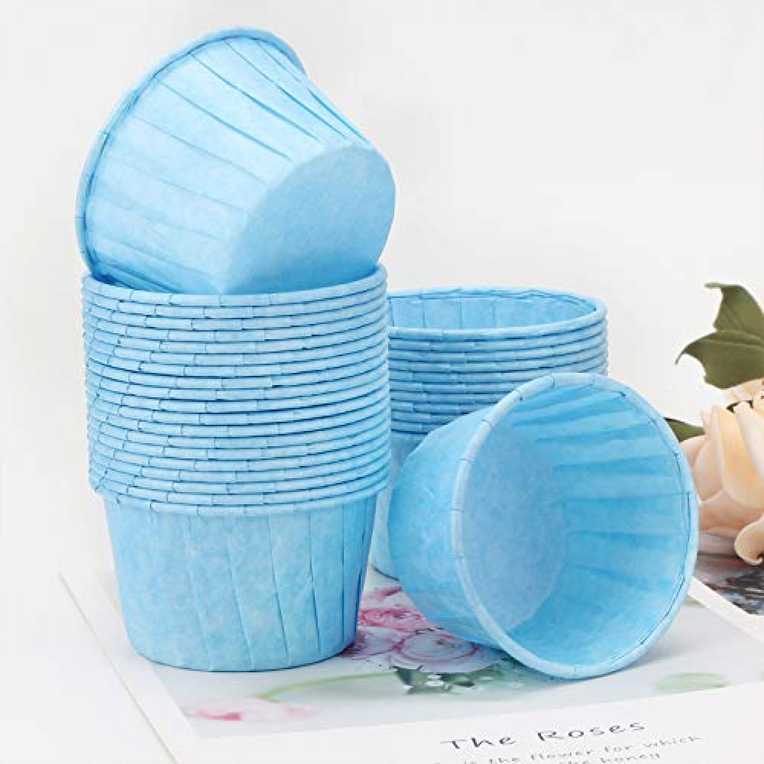 Light Blue Mini Cupcake Liners  Light Blue Midi Baking Cups, Greaseproof  Wrappers Bulk - Sweets & Treats™